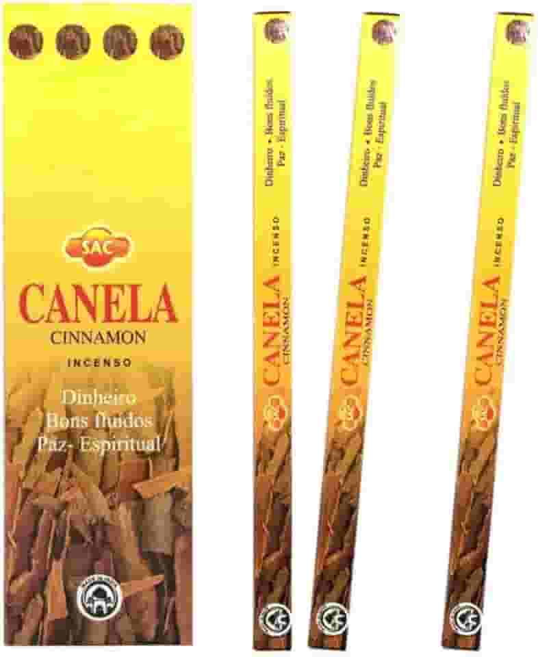 Kit 6 Incensos Indianos de Canela para Energia, Amor e Prosperidade