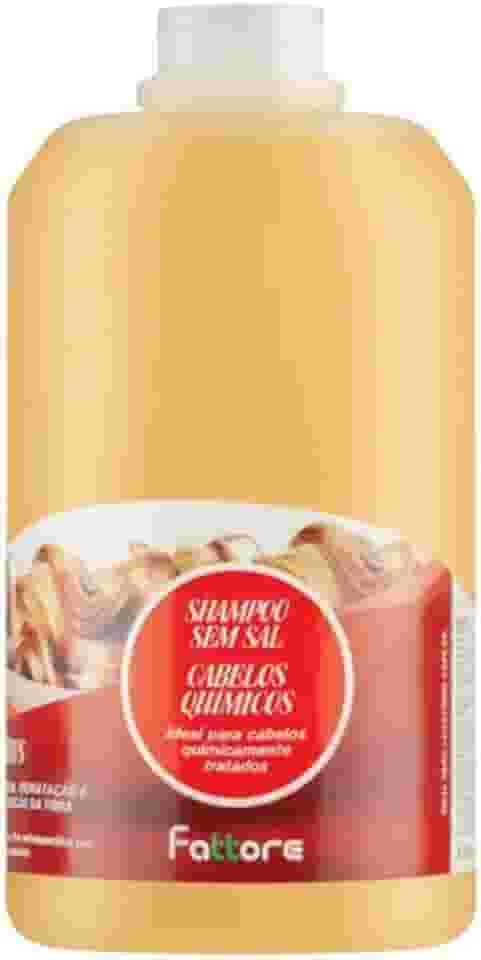 Shampoo Sem Sal Fattore Cabelos Químicos 2L – limpeza suave profissional, hidratação e emoliência, recomposição da fibra com queratina, antifrizz e brilho, uso diário e salão, embalagem econômica
