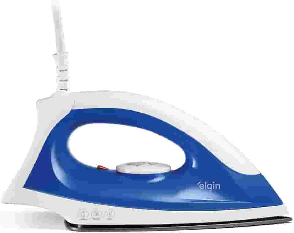Ferro de Passar a Seco Iron Force Elgin Super Leve Branco e Azul Base Antiaderente 110V
