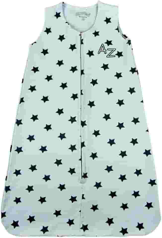 Casulo de Bebê Menino em Suedine 100% Algodão com Estampa de Estrelas – Saco de Dormir Macio(Azul, M)