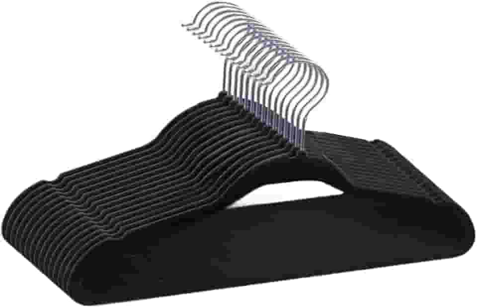 Kit 50 Cabides de Veludo 360° Antideslizante Kit Cabide para Roupas Camiseta Calça