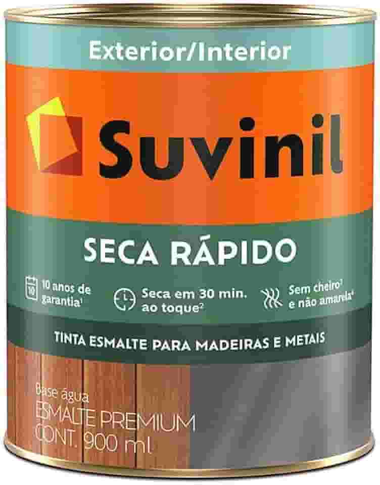 Tinta Suvinil para madeiras e metais esmalte brilhante seca rapido 0,9L - Branco