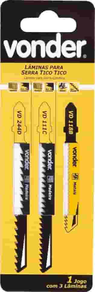 Vonder, Jogo De Lâminas De Serra Tico-Tico, Madeira, Metal.