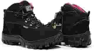 Bota Feminina Trilha em Couro Legítimo Blaqueado com Palmilha de Gel 2066