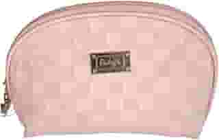 Necessaire Organizadora Premium Nude Unissex – Viagem, Cosméticos e Maquiagem – 17x14x7cm, Poliéster e Couro com Alça – Estojo Portátil para Bolsa e Mala