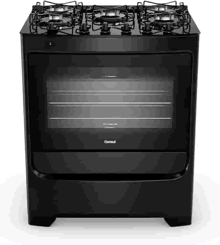 Fogão 5 bocas Consul mesa de vidro preto - CFS5VBE Bivolt