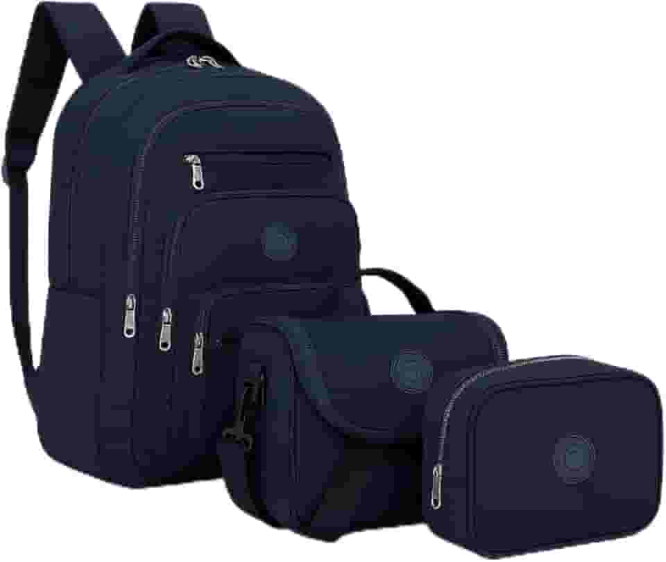 Mochila Escolar Infantil Kit Bolsa Grande De Costas Reforçada Com Lancheira Térmica e Estojo Box Impermeável Juvenil Adolescente Passeio Viagem Notebook Menina Menino Unissex