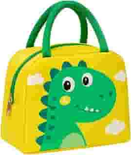 Bolsa Térmica Porta Marmita Lancheira Marmiteira Trabalho Academia Passeio Praia Camping Bebida Prova de Vazamentos Masculina Feminina Compacta Impermeável Reutilizável - NR SHOP (Dinossauro Amarelo)