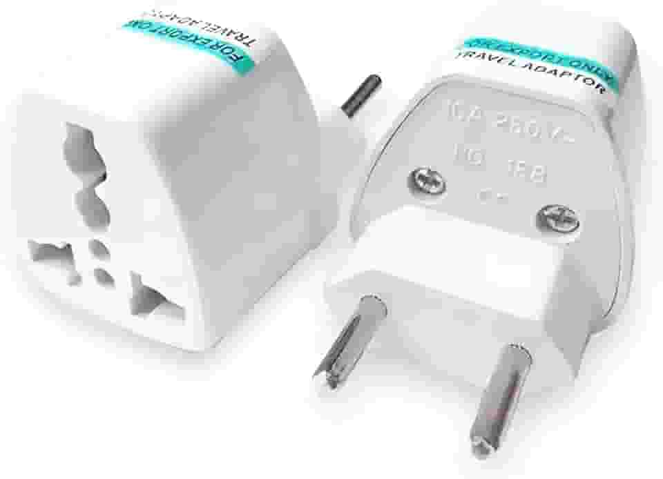 Adaptador Universal de Tomada, Kit com 2 Unidades, Compatível com Brasil, Reino Unido, EUA e Europa, 10A, 250V Bivolt, para Viagens e Eletrônicos