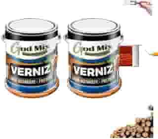 Kit 2 Verniz Para Madeira Base Água Sem Odor 900ml Premium Godmix (Incolor)
