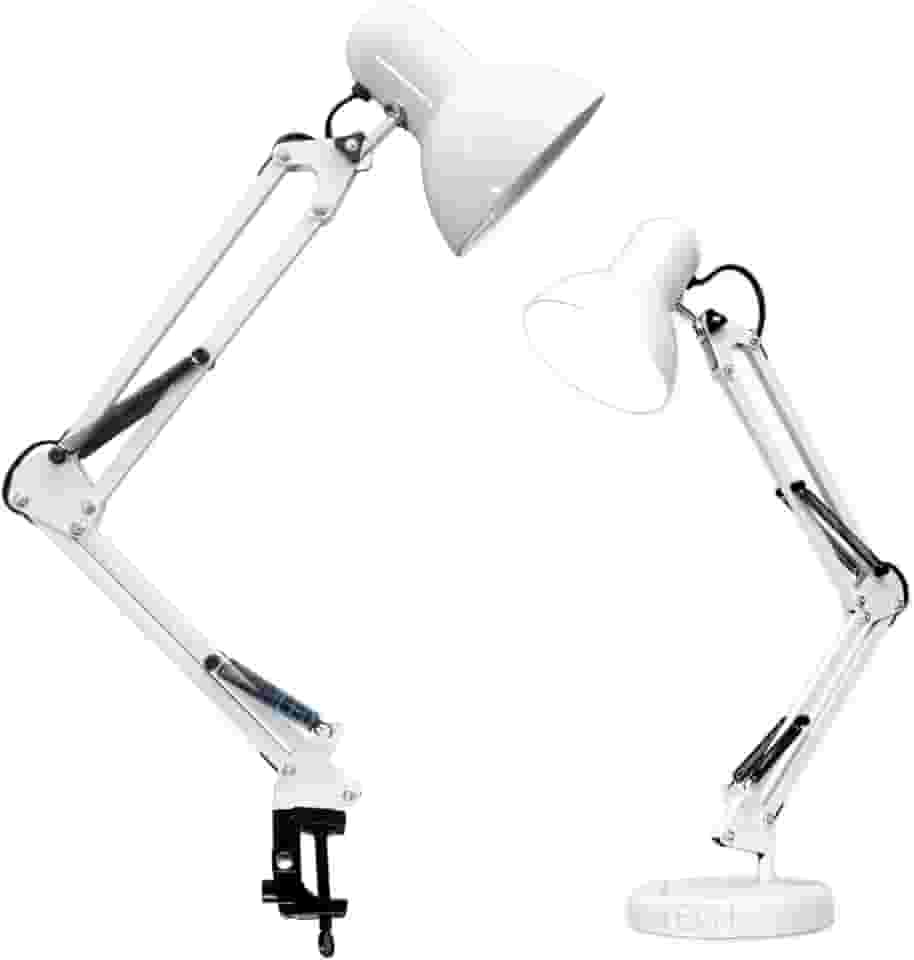 Luminaria pixar Mesa Articulada Escritorio regulavel Leitura Base metal Articulavel Branca