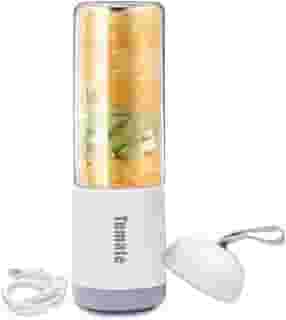 Mini Liquidificador Portátil Copo de Vidro 6 Lâminas Recarregável (Branco)