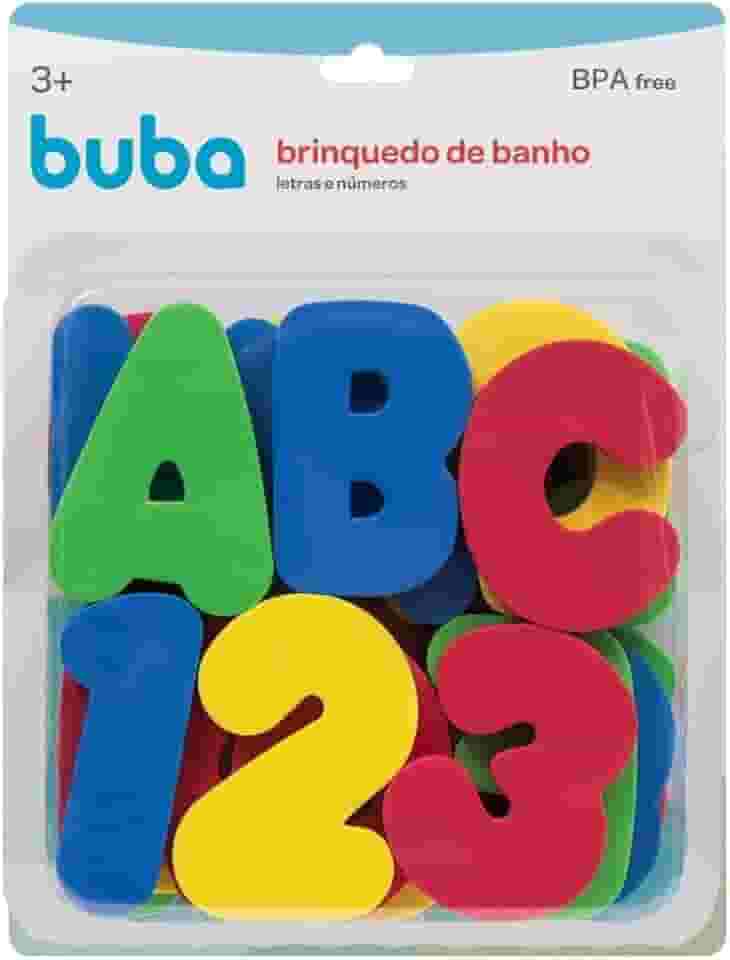 Brinquedo de Banho Letras e Números, Buba, Colorido