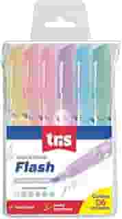 Marca Texto Flash - Pastel - Estojo C/6 Cores - Tris