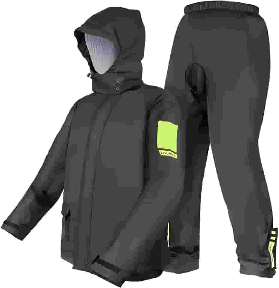 Capa de Chuva Motoqueiro Nylon, Capa de Chuva Moto, Tamanho P, Refletividade Noturna, Punhos com Dupla Camada, Capuz Destacável, Cordão Ajustável