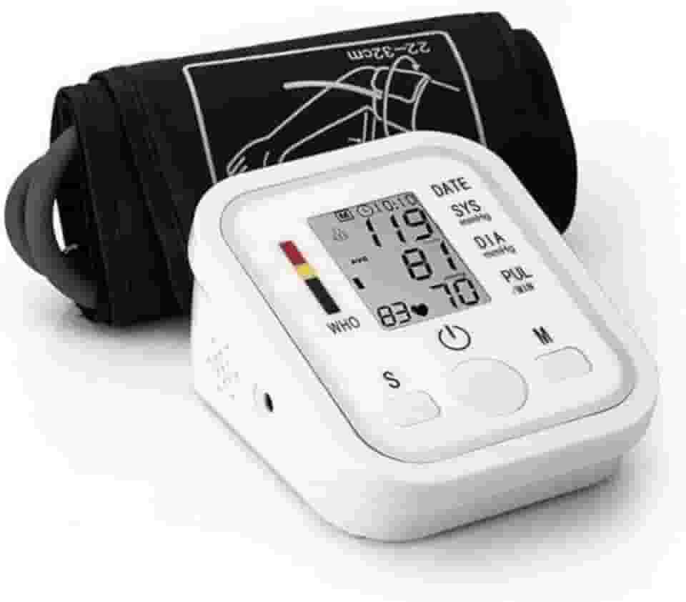 Medidor de Pressão Arterial Digital Automático de Braço Aparelho Portátil Detecta Hipertensão, Arritmia, e Batimentos Irregulares, Monitor Inteligente com Tela LCD Grande, Memória para Leituras