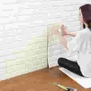 Papel de Parede 3D Kit 10 Placas 70 x 76 cm Adesivo Tijolinho Decoracao