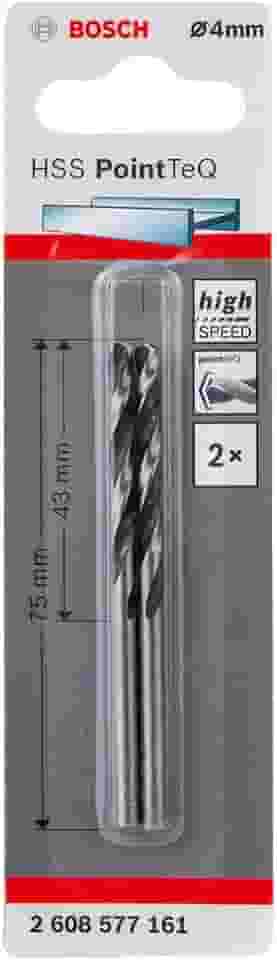 Bosch Broca para Metal Aço Rápido HSS-PointTeQ 4,0mm 2 peças
