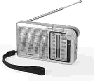 Rádio Portátil AM/FM, 2 Bandas, Recarregável USB Tipo-C, Entrada para Fone de Ouvido