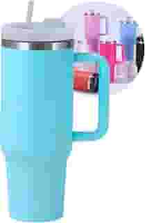 Copo Térmico com Tampa 1200 Ml Caneca Garrafa Térmica Com Canudo - Inox Parede Dupla (Azul Celeste)