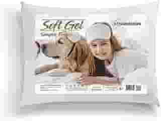 Travesseiro Soft Gel 50x70cm Antialérgico Suporte Alto Macio Fibra de Poliéster Siliconada Lavável