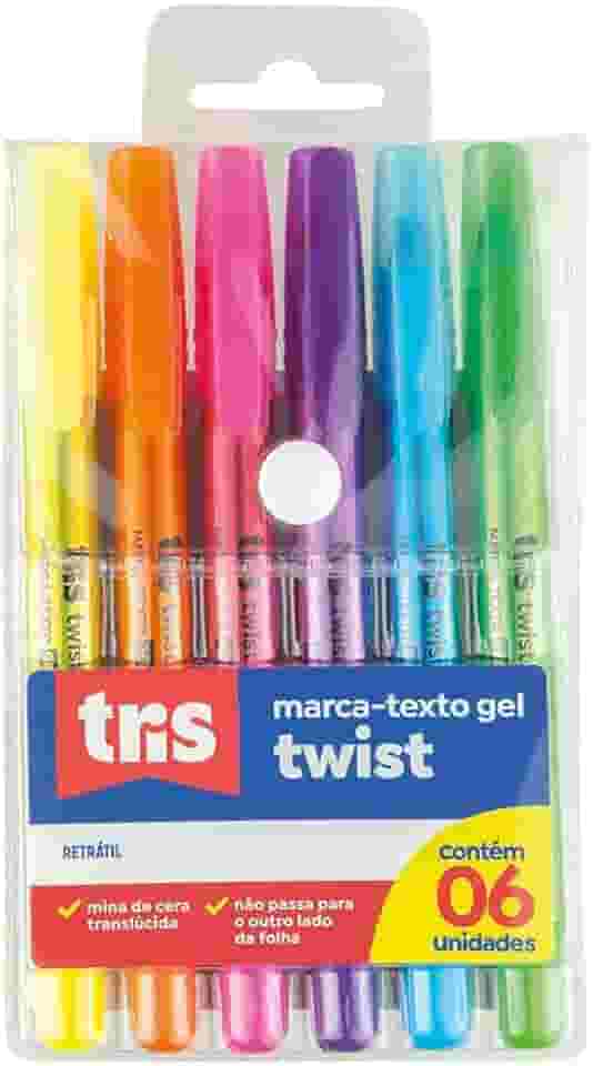 Marca Texto Tris Gel Twist 6 Cores