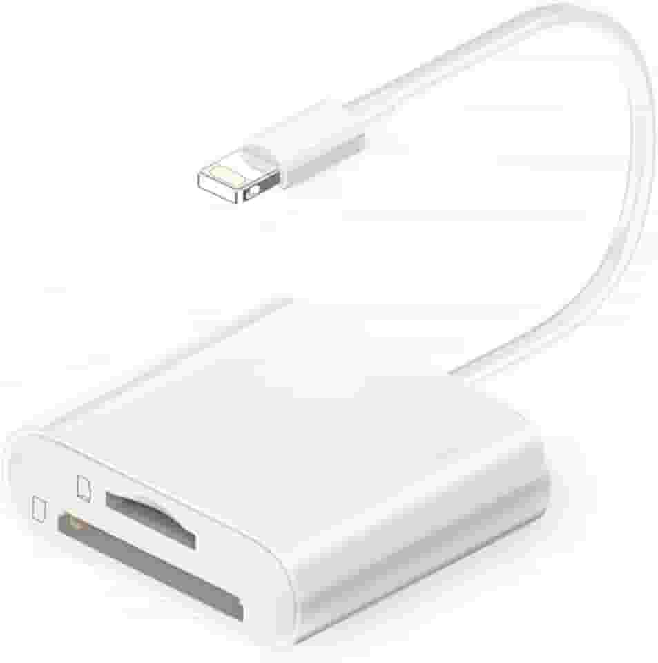 Leitor de cartão SD para iPhone/iPad, adaptador de câmera Lightning 2 em 1, leitor micro SD e TF, Plug and Play