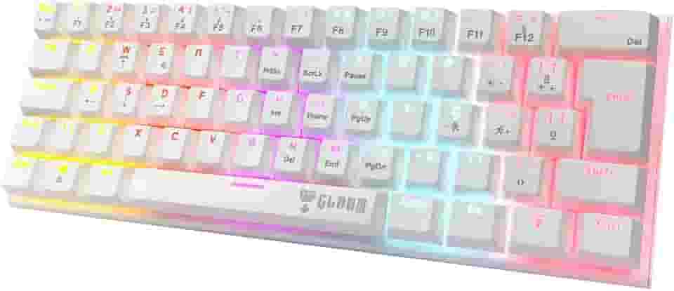 Teclado 60% Mecânico Gamer Switch Red Anti-Ghosting Função Macro + Software USB ABNT2 292x105mm Clanm (Snow Walker Branco)