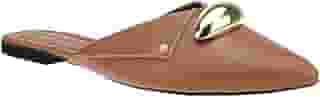 Sapatilha Mule Feminino Bico Fino Loafer Apllique Metalizado
