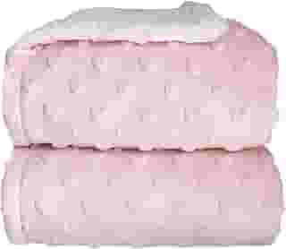 Cobertor Donna Laço Bebê Plush com Sherpa Hearts (Rosa Bebê)