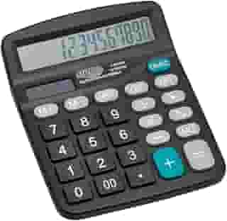 Calculadora Grande 12 Dígitos de Mesa Preta, BRW