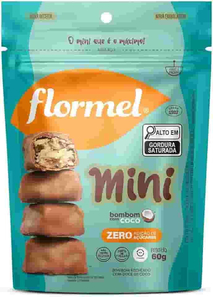 Mini Bombom de Coco FLORMEL Zero Açúcar 60 Gramas
