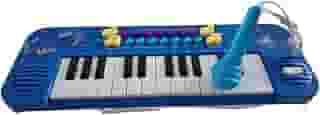 Teclado Musical Infantil com Microfone – 25 Teclas – Função Gravação e Replay – Brinquedo Educativo, Piano Eletrônico com 25 Teclas que Grava e Reproduz (Azul)