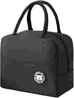 Lancheira Térmica Reutilizável para Marmita – Bolsa Sacola à Prova de Vazamentos, Mantém Alimentos Quentes e Frios, Ideal para Academia, Trabalho e Passeios – (Preto)