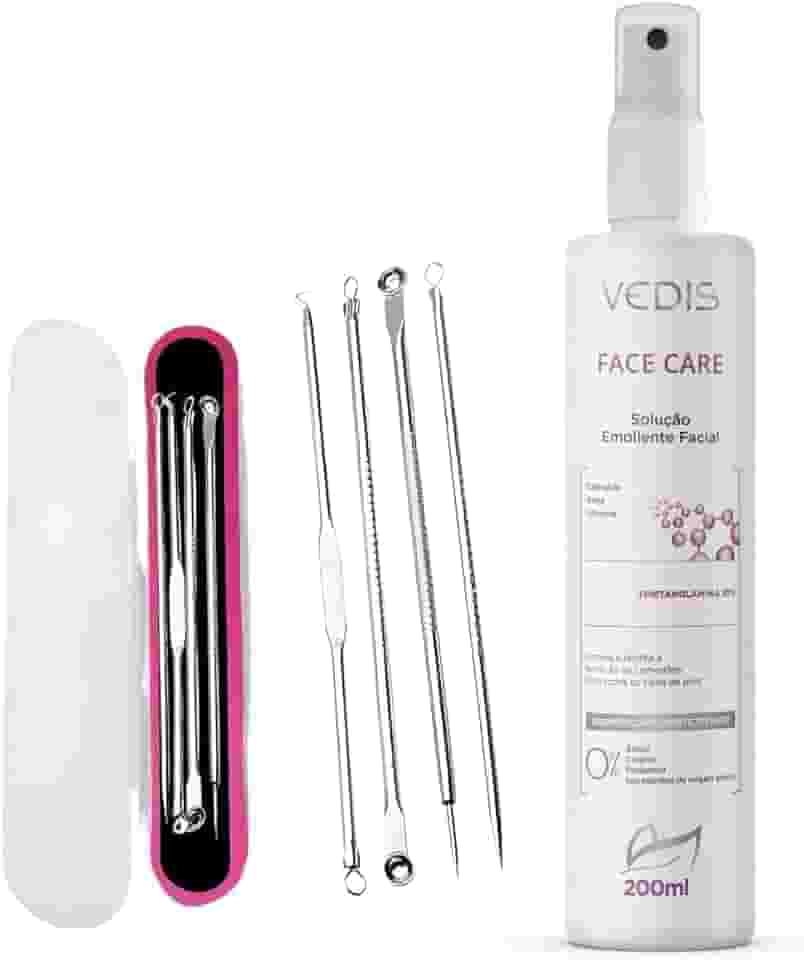 Solução Emoliente Facial Face Care 200ml + Extrator de Cravos Cureta