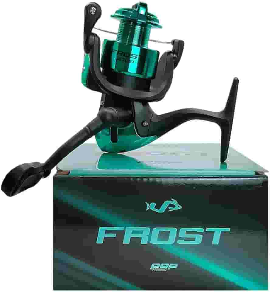 Molinete Frost Acqua 3000, 3 Rolamentos, Drag 6 Kg, Verde e Preto, Jaú Pesca
