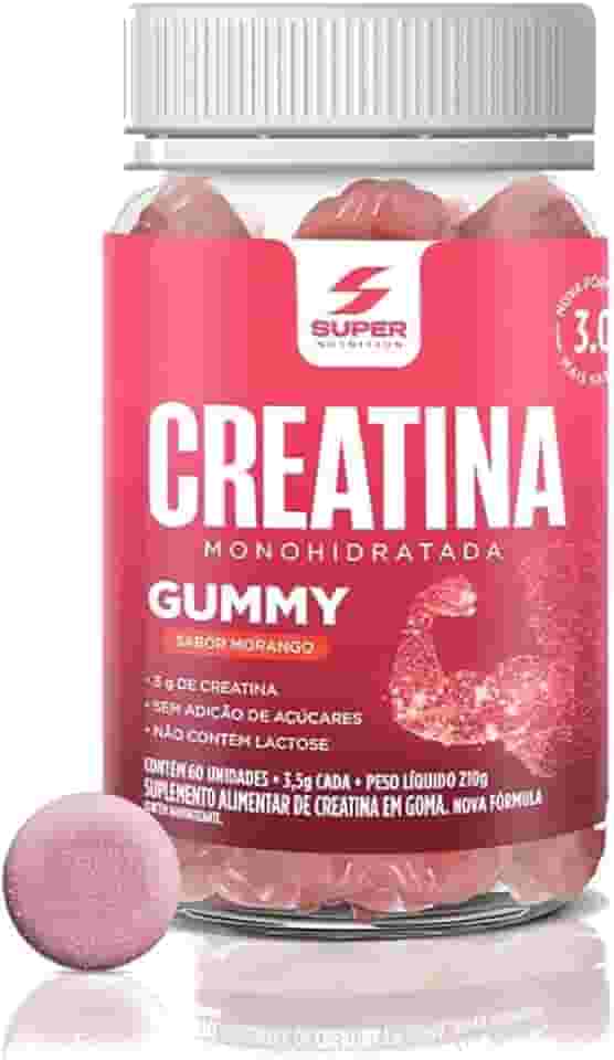 Super Gummy Creatina (60 gomas), Morango, Super Nutrition