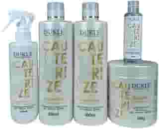 Kit Cauterização Capilar, 5 Passos, Shampoo 500mL, Condicionador 500mL, Máscara 500g, Leave-in 250mL, Reparador 60mL