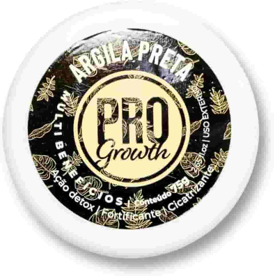 Argila Pro Growth 75g Máscara Capilar de Hidratação e Reparação Profunda (Preto)