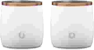SNOWFOX Copo de aço inoxidável isolado a vácuo premium, conjunto com 2, copos antiquados, uísque, copos Lowball, elegante casa barman, bebidas e coquetéis que permanecem frios, branco/dourado