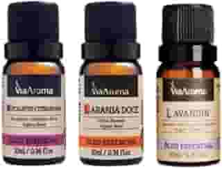 Kit 3 Óleos Essenciais. Reduz o Stress, e Promove Sensação de Paz, Conforto e Bem-estar - Via Aroma.