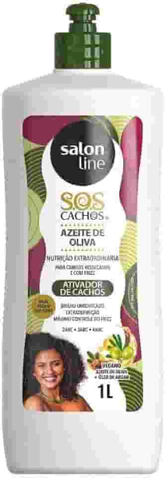Salon Line, Ativador de Cachos, SOS Cachos, Azeite de Oliva, Vegano - Cabelos Cacheados e Crespos, 1 L