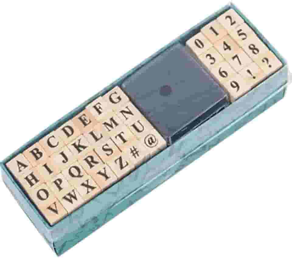 40 peças de carimbos pequenos de borracha de madeira, letras, símbolos, números do alfabeto, para cartões de artesanato, álbum de fotos, álbum de recortes (fonte C)