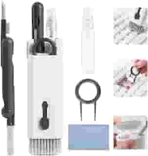 Escova de Limpeza Kit Multifuncional Portátil Teclado 7 em 1 Eletrônico limpador de teclado e fone de ouvido Kit de limpeza de celular pano de limpeza de microfibra de tela Premium