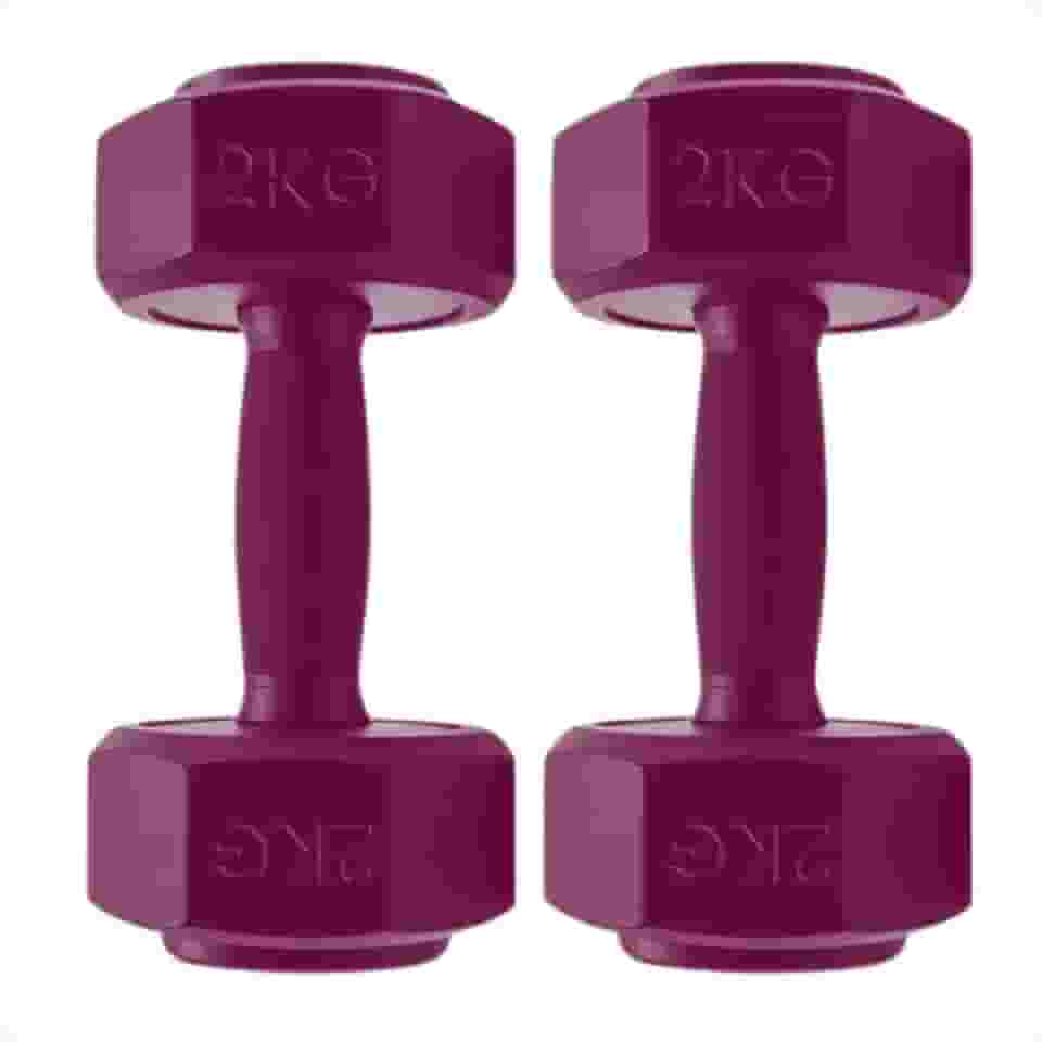 Par de Halteres Pesos 2kg Sextavado Vermelho Antiderrapante Revestido deal para Treino em Casa, Academia, Musculação, Mulheres, Iniciantes, Fisioterapia e Fortalecimento Muscular