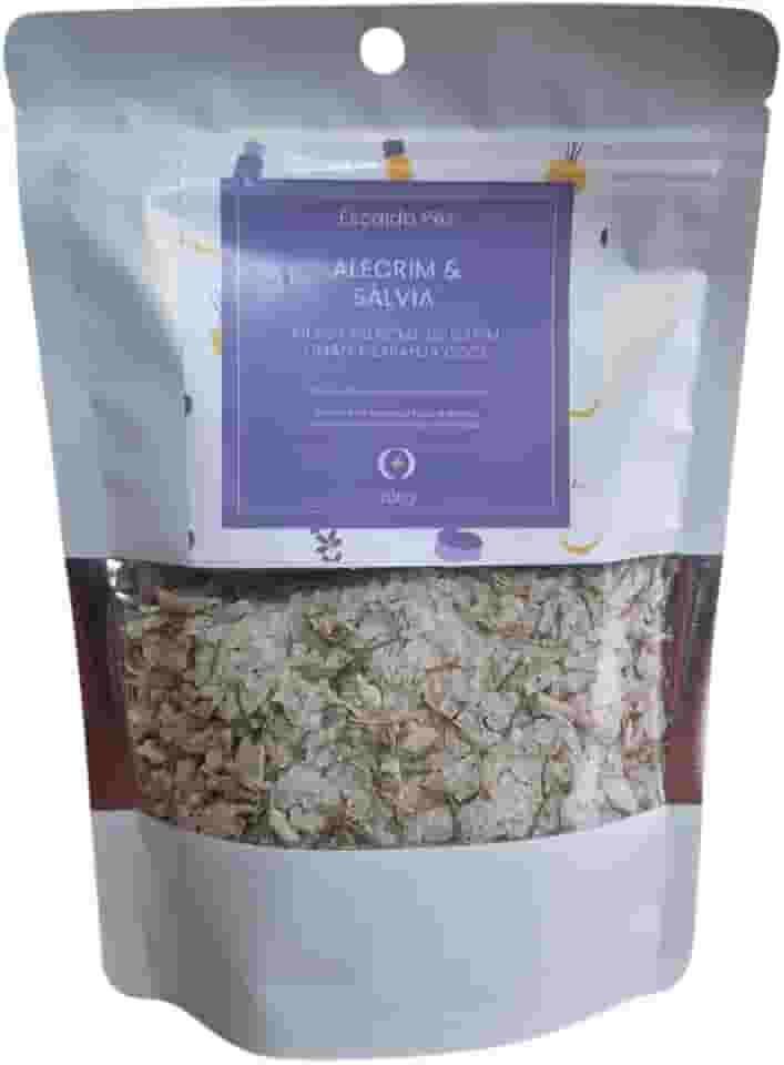 Escalda Pés Aromático com Alecrim e Sálvia, Sal Grosso Marinho e Óleos Essenciais, 200g