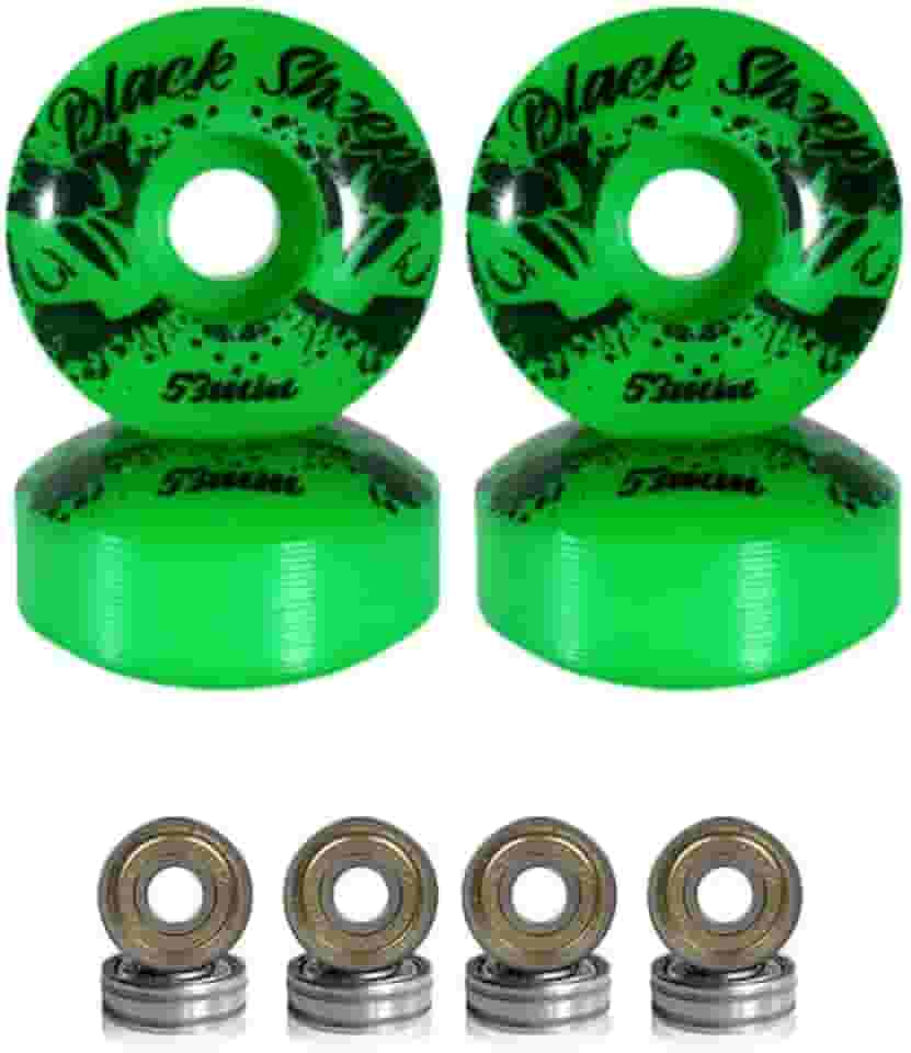 Rodas de Skate 53mm Verde Dureza 95A com Rolamentos ABEC-5