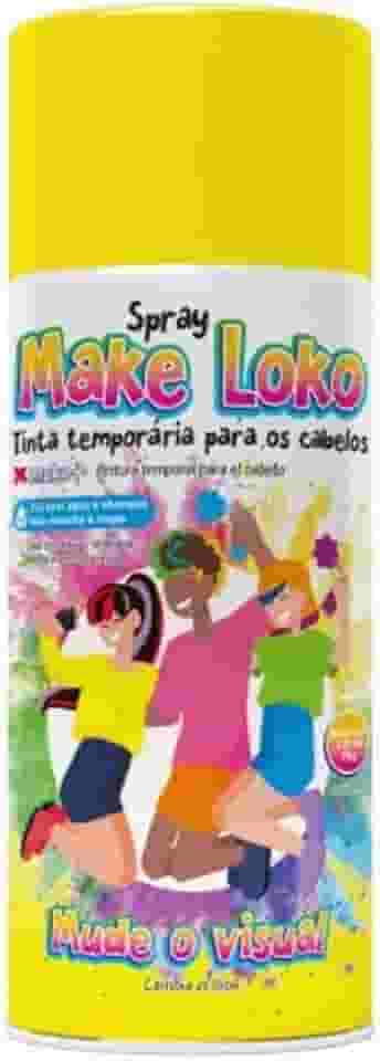 Spray Tinta Temporária para Cabelo 120ml Azul Vermelho Verde Amarelo Laranja Violeta Fantasia Festa Cosplay Carnaval Facil de aplicar e remover (Amarelo)