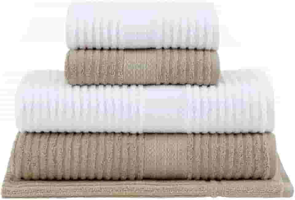 Jogo de toalhas Buddemeyer Doris Banho Branco/Bege 5 peças