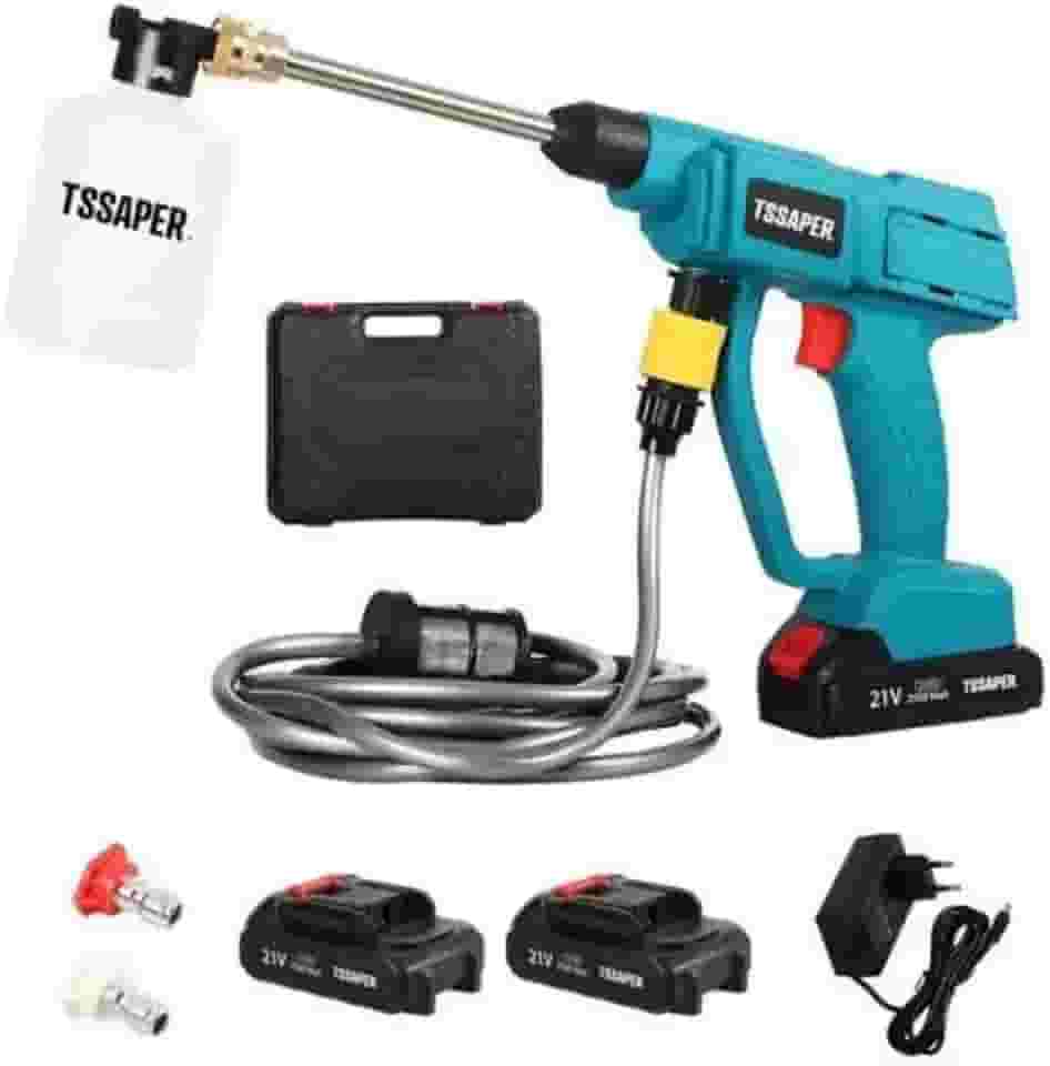 Lavadora De Alta Pressão Lavajato portatil A Bateria 21v Com 2 Baterias E Case Tssaper TLPB21